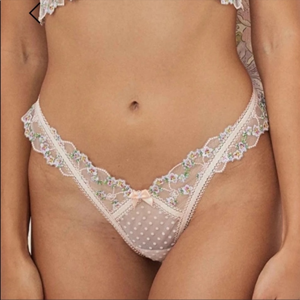 🍋 For Love and Lemons Emma Embroidered Collection Thong Panty